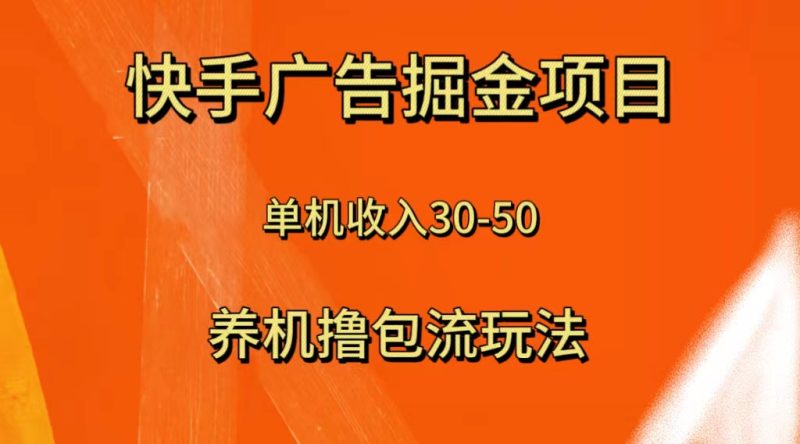 （8051期）快手极速版广告掘金项目，养机流玩法，单机单日30—50| 副业网