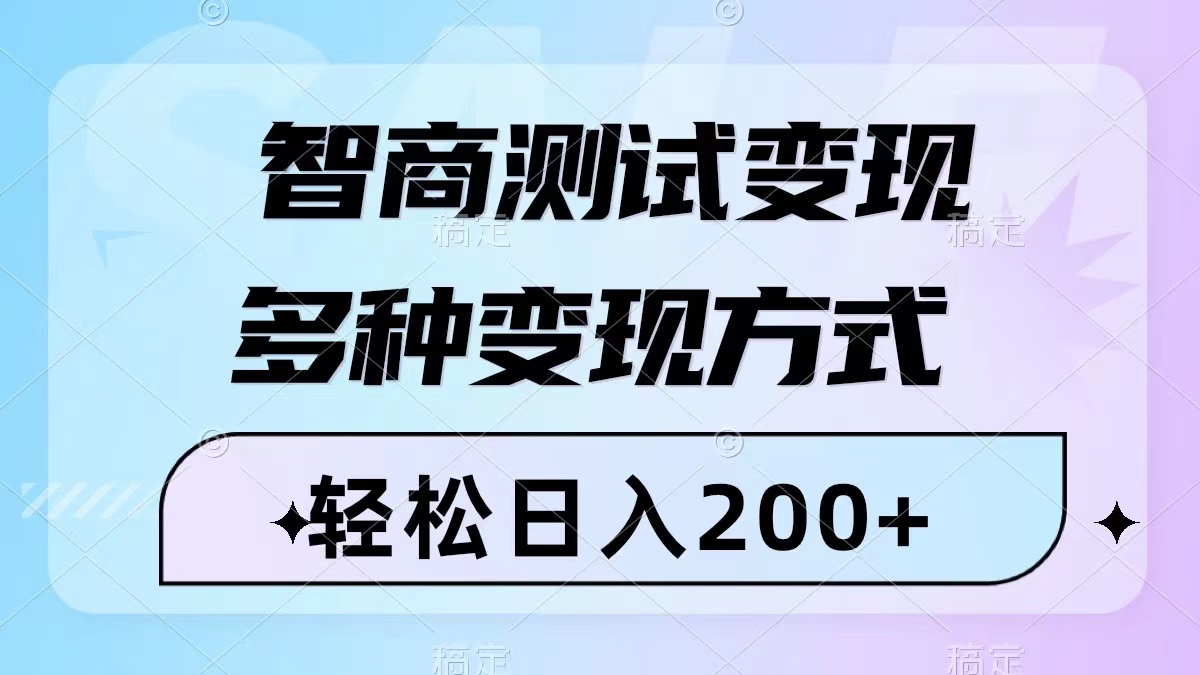 （8049期）智商测试变现，轻松日入200+，几分钟一个视频，多种变现方式（附780G素材）| 副业网