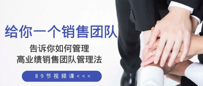 （8169期）给你 一个销售团队，告诉你如何管理，高业绩销售团队管理法（89节课）| 副业网