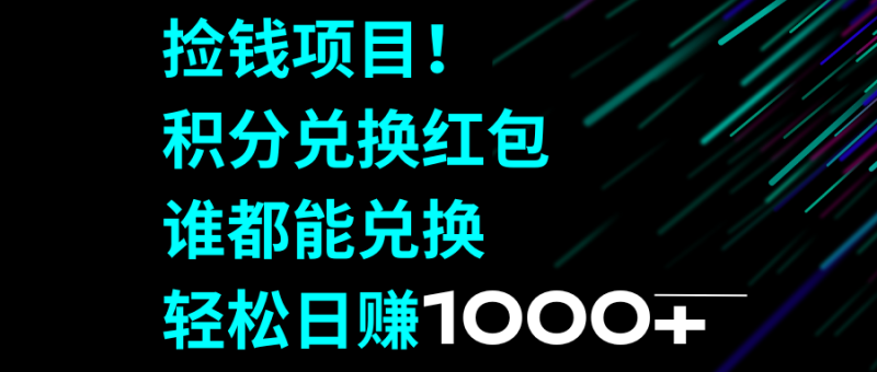（8378期）捡钱项目！积分兑换红包，谁都能兑换，轻松日赚1000+| 副业网
