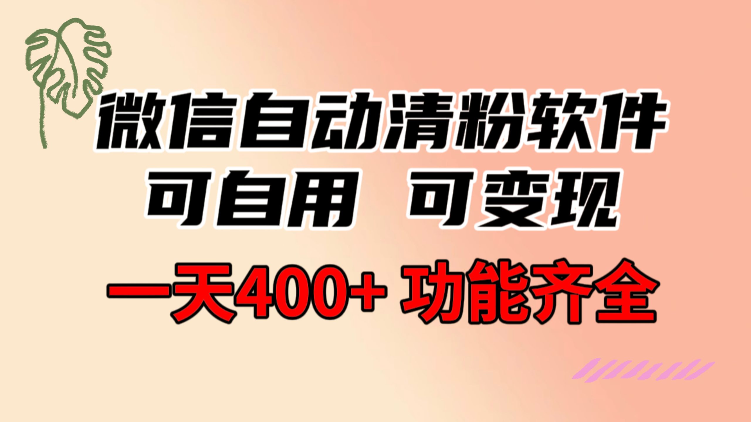 (8580期)功能齐全的微信自动清粉软件,可自用可变现,一天400+,0成本免费分享| 网创圈