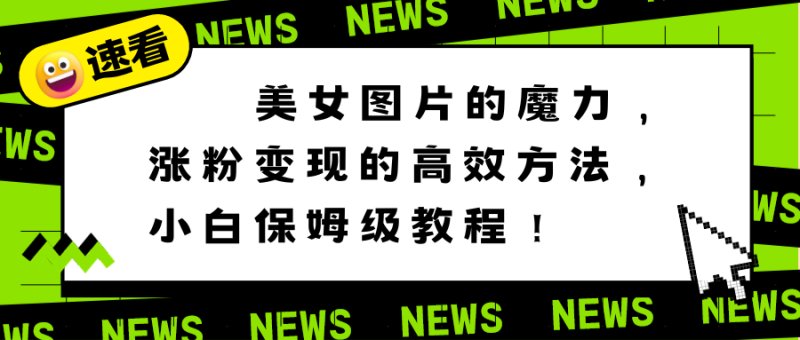 （8666期）美女图片的魔力，涨粉变现的高效方法，小白保姆级教程！| 网创圈