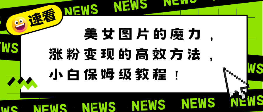 （8666期）美女图片的魔力，涨粉变现的高效方法，小白保姆级教程！| 网创圈