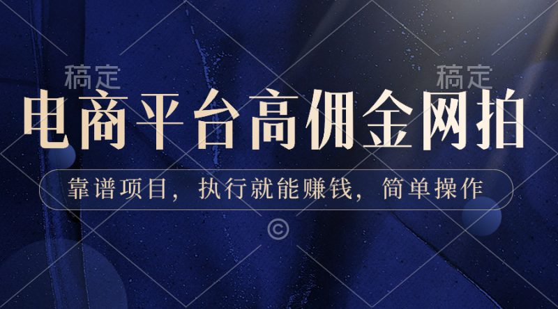 （8728期）电商平台高佣金网拍，靠谱项目，执行就能赚钱，简单操作| 网创圈