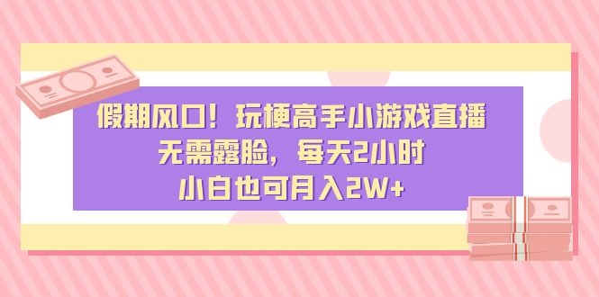 （8769期）假期风口！玩梗高手小游戏直播，无需露脸，每天2小时，小白也可月入2W+| 网创圈