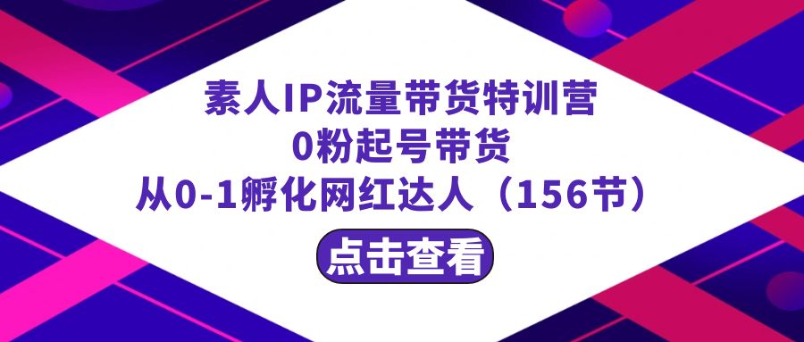 （8776期）繁星·计划素人IP流量带货特训营：0粉起号带货 从0-1孵化网红达人（156节）| 网创圈