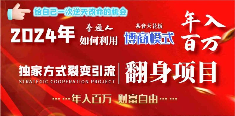 （9027期）2024年普通人如何利用博商模式做翻身项目年入百万，财富自由| 网创圈