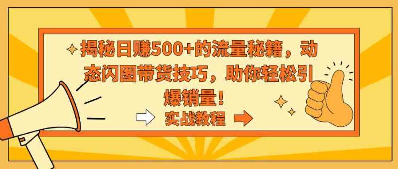（9058期）揭秘日赚500+的流量秘籍，动态闪图带货技巧，助你轻松引爆销量！| 网创圈