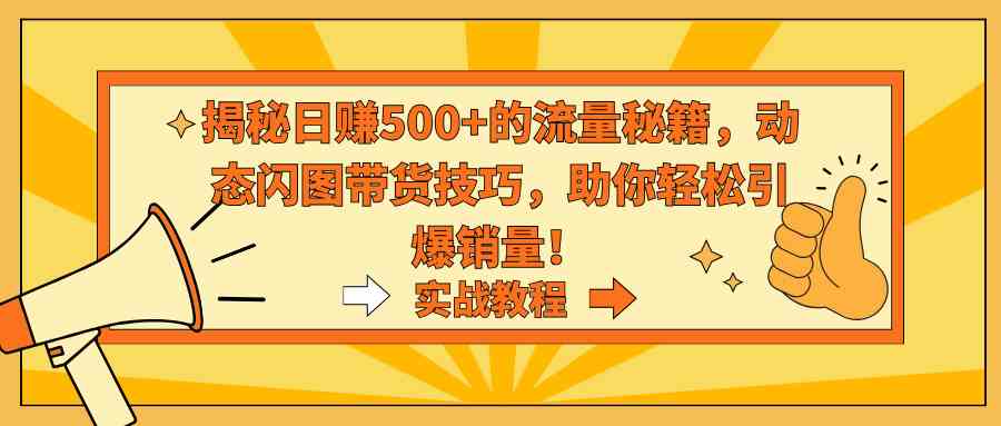 （9058期）揭秘日赚500+的流量秘籍，动态闪图带货技巧，助你轻松引爆销量！| 网创圈