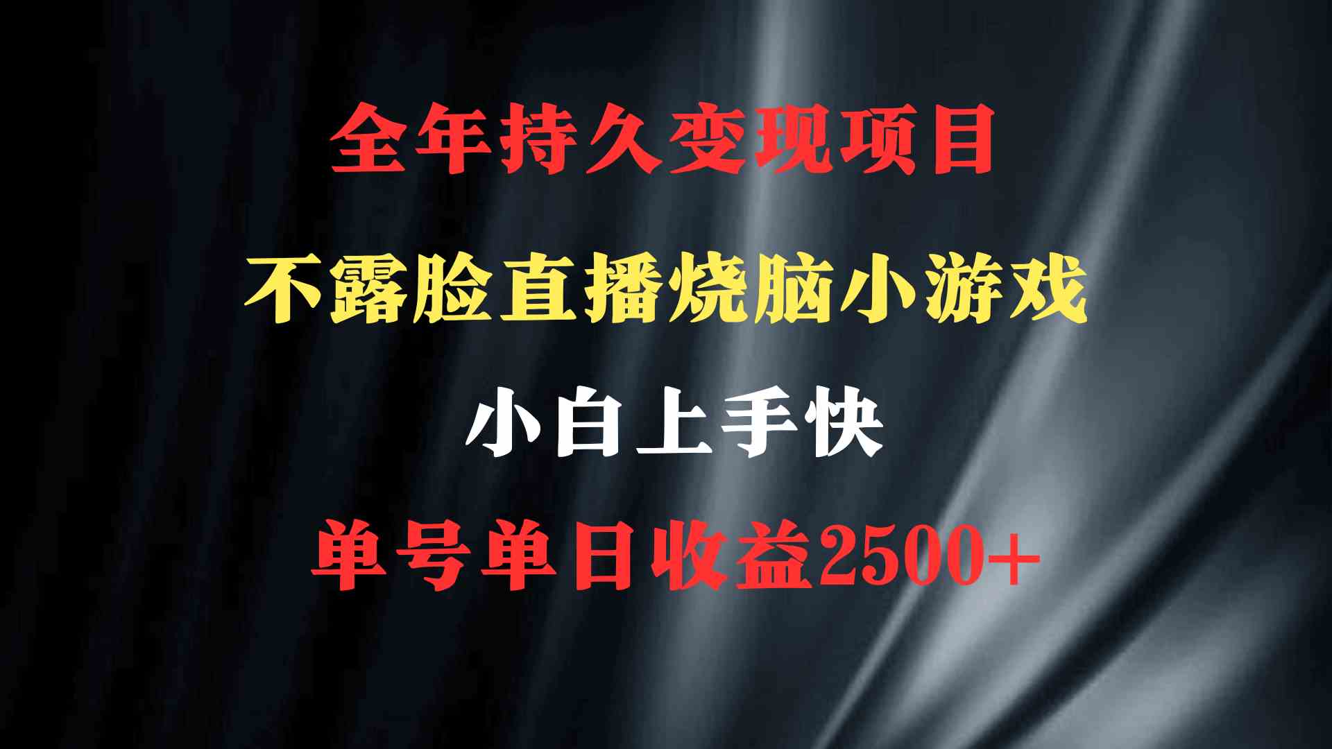 （9168期）2024年 最优项目，烧脑小游戏不露脸直播  小白上手快 无门槛 一天收益2500+| 网创圈