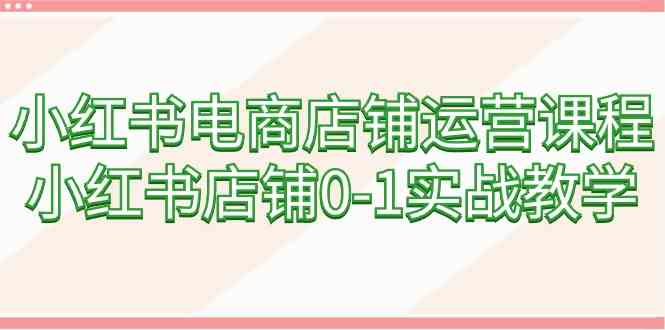 （9249期）小红书电商店铺运营课程，小红书店铺0-1实战教学（60节课）| 网创圈