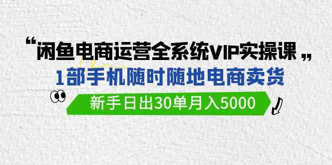 （9547期）闲鱼电商运营全系统VIP实战课，1部手机随时随地卖货，新手日出30单月入5000| 网创圈