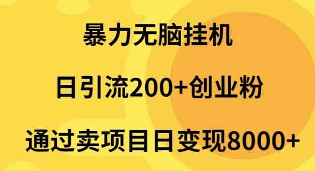 （9788期）暴力无脑挂机日引流200+创业粉通过卖项目日变现2000+| 网创圈
