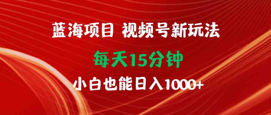 （9813期）蓝海项目视频号新玩法 每天15分钟 小白也能日入1000+| 网创圈