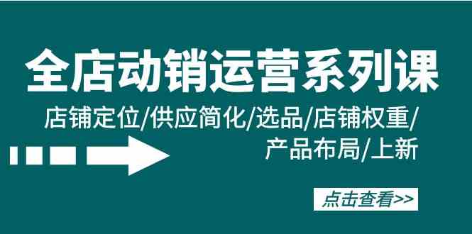 （9845期）全店·动销运营系列课：店铺定位/供应简化/选品/店铺权重/产品布局/上新| 网创圈