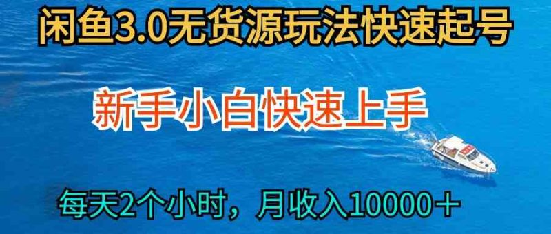 （9913期）2024最新闲鱼无货源玩法，从0开始小白快手上手，每天2小时月收入过万| 网创圈
