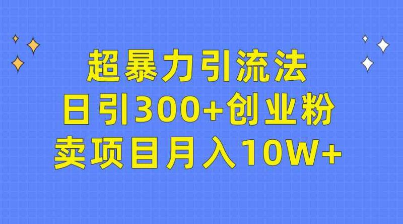 （9954期）超暴力引流法，日引300+创业粉，卖项目月入10W+| 网创圈