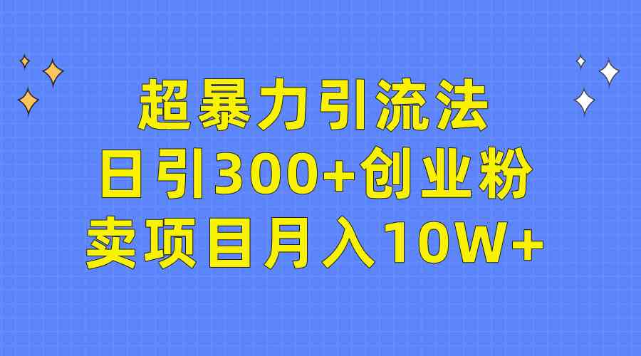 （9954期）超暴力引流法，日引300+创业粉，卖项目月入10W+| 网创圈