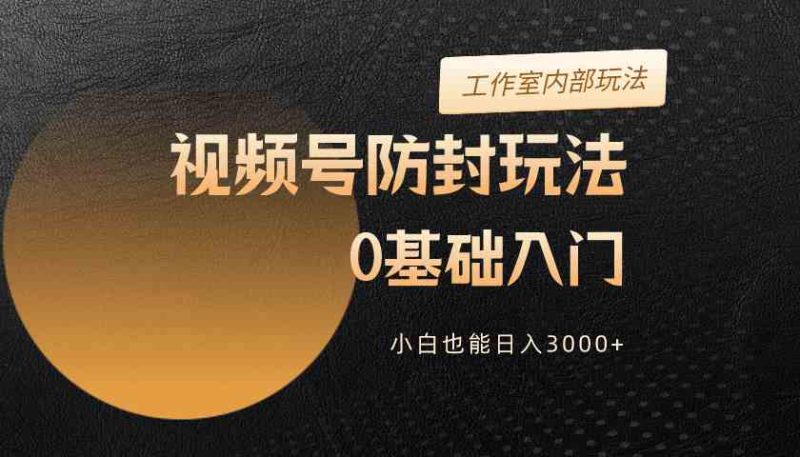 （10107期）2024视频号升级防封玩法，零基础入门，小白也能日入3000+| 网创圈