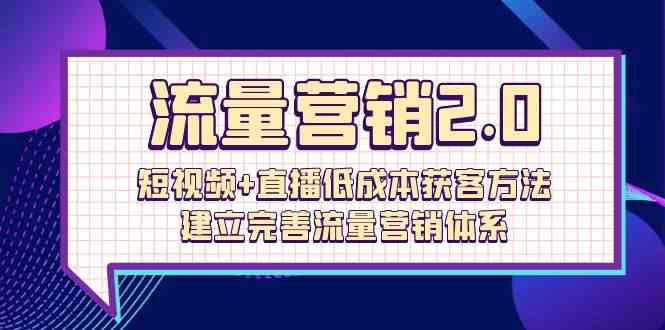（10114期）流量-营销2.0：短视频+直播低成本获客方法，建立完善流量营销体系（72节）| 副业网
