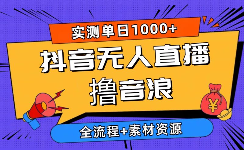 （10274期）2024抖音无人直播撸音浪新玩法 日入1000+ 全流程+素材资源| 网创圈