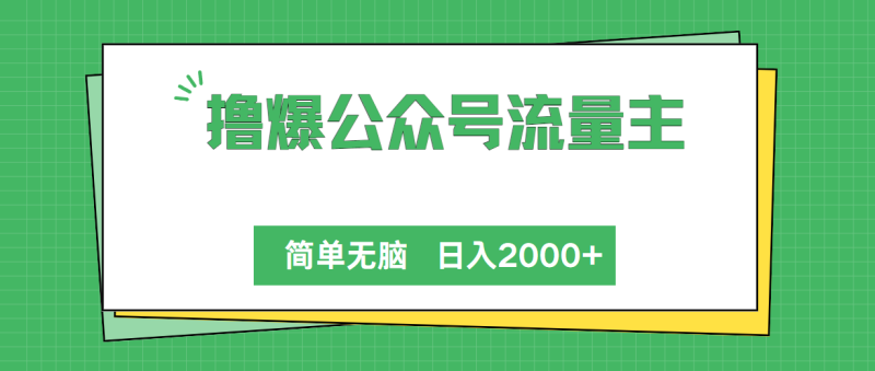 （10310期）撸爆公众号流量主，简单无脑，单日变现2000+| 网创圈