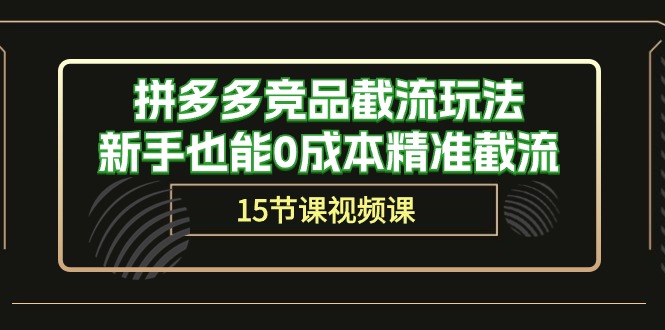 （10301期）拼多多竞品截流玩法，新手也能0成本精准截流（15节课）| 网创圈