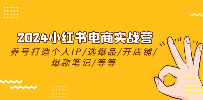 （10375期）2024小红书电商实战营，养号打造IP/选爆品/开店铺/爆款笔记/等等（24节）| 网创圈