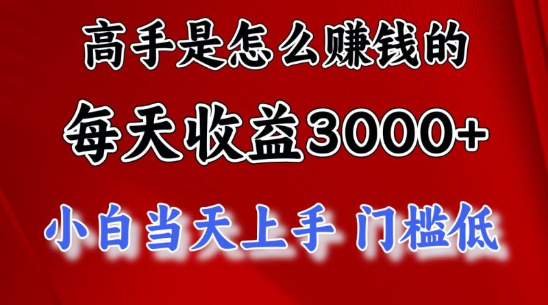 （10436期）高手是怎么赚钱的，一天收益3000+ 这是穷人逆风翻盘的一个项目，非常稳…| 网创圈