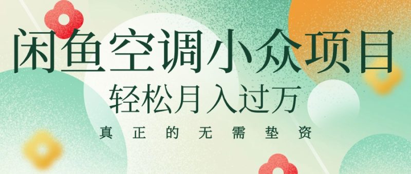 （10525期）闲鱼卖空调小众项目 轻松月入过万 真正的无需垫资金| 网创圈