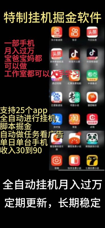 （10534期）靠挂机月入过万，纯挂机适合宝爸宝妈学生党操作，24小时无脑挂机单机一…| 网创圈
