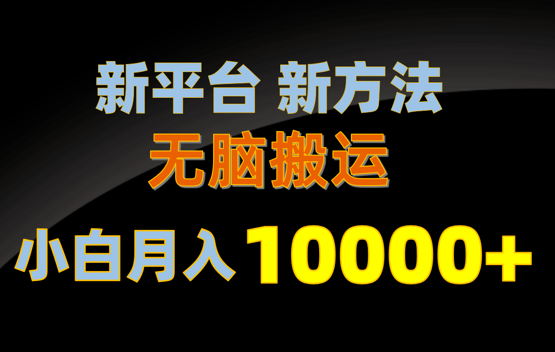 （10605期）新平台新方法，无脑搬运，月赚10000+，小白轻松上手不动脑| 网创圈