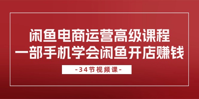 （10686期）闲鱼电商运营高级课程，一部手机学会闲鱼开店赚钱（34节课）| 网创圈