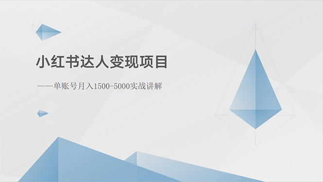 （10720期）小红书达人变现项目：单账号月入1500-3000实战讲解| 网创圈