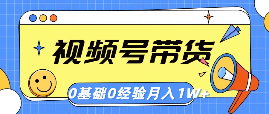 （10723期）视频号轻创业带货，零基础，零经验，月入1w+| 网创圈