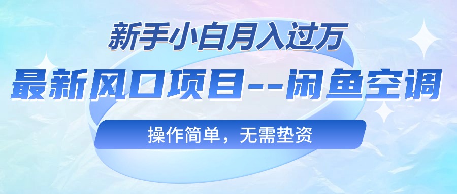 （10767期）最新风口项目—闲鱼空调，新手小白月入过万，操作简单，无需垫资| 网创圈