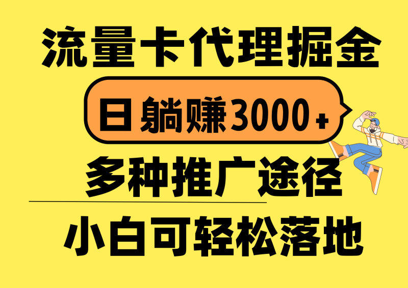 （10771期）流量卡代理掘金，日躺赚3000+，首码平台变现更暴力，多种推广途径，新…| 副业网