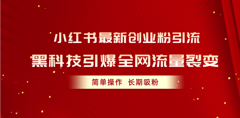 （10789期）小红书最新创业粉引流，黑科技引爆全网流量裂变，简单操作长期吸粉| 网创圈