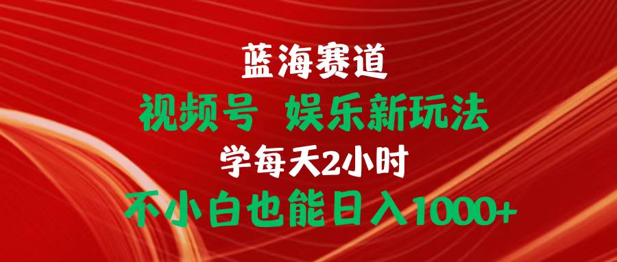 （10818期）蓝海赛道视频号 娱乐新玩法每天2小时小白也能日入1000+| 网创圈