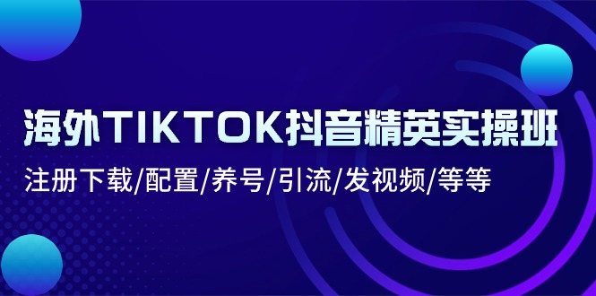 （10998期）海外TIKTOK抖音精英实操班：注册下载/配置/养号/引流/发视频/等等| 副业网