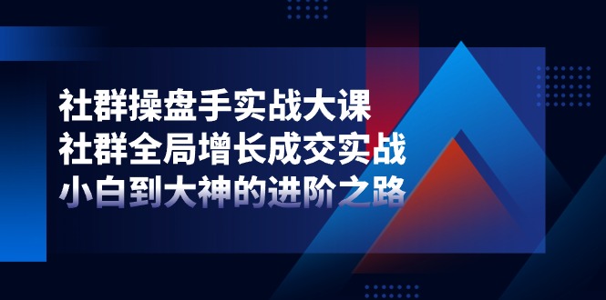（11058期）社群-操盘手实战大课：社群 全局增长成交实战，小白到大神的进阶之路| 网创圈