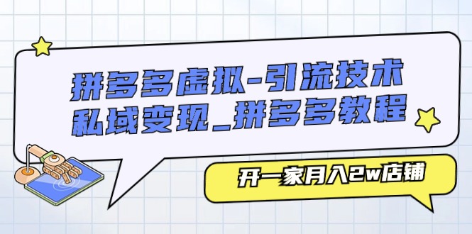 （11054期）拼多多虚拟-引流技术与私域变现_拼多多教程：开一家月入2w店铺| 网创圈