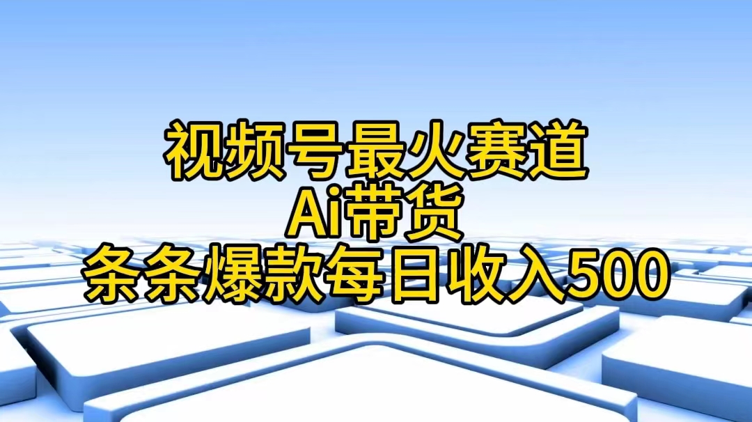 （11038期）视频号最火赛道——Ai带货条条爆款每日收入500| 网创圈
