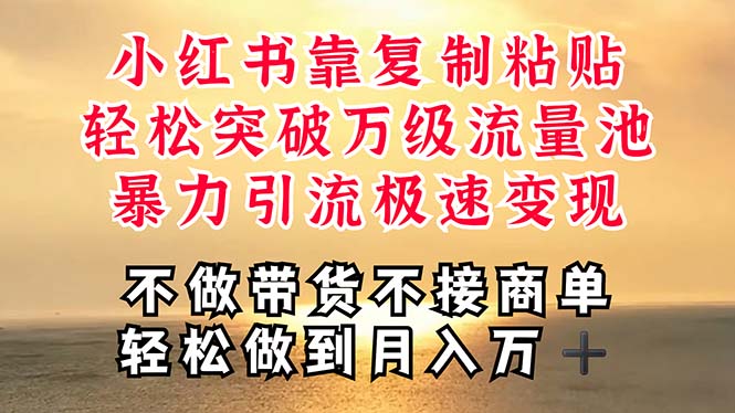 （11139期）深层揭秘小红书，靠复制粘贴，一周突破万级流量池，无脑搬运，暴力引流…| 网创圈