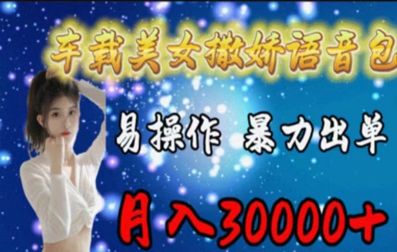 （11249期）车载美女撒娇语音包，执行就出单，月入3000＋，小白看完课程就能马上实操| 网创圈