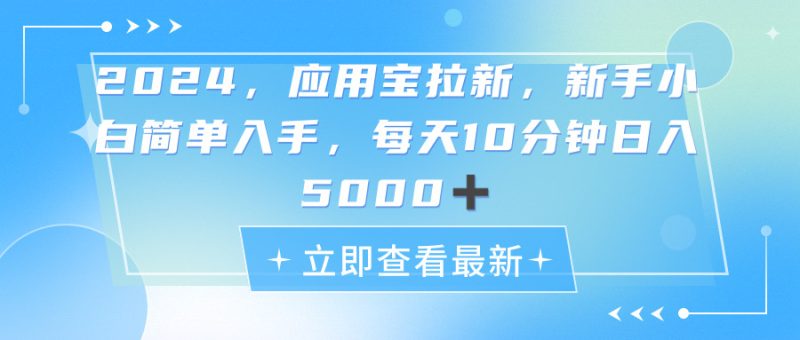 （11236期）2024应用宝拉新，真正的蓝海项目，每天动动手指，日入5000+| 副业网