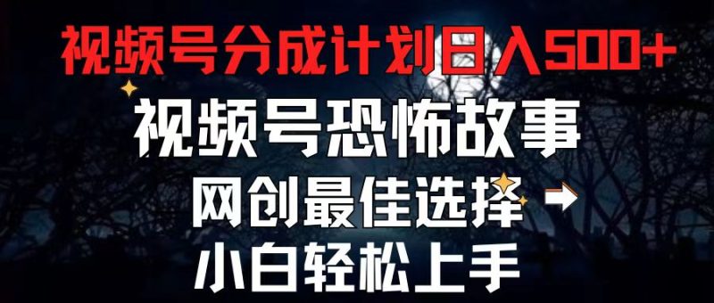 （11308期）2024最新视频号分成计划，每天5分钟轻松月入500+，恐怖故事赛道,| 网创圈