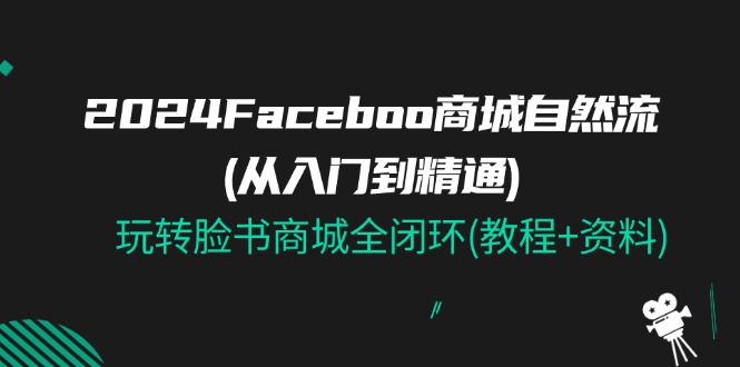 （11368期）2024Faceboo 商城自然流(从入门到精通)，玩转脸书商城全闭环(教程+资料)| 副业网