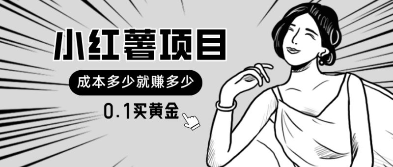 （11504期）小红薯暴力项目，0.1买黄金。操作简单，日入无上限，可无限扩大。| 网创圈