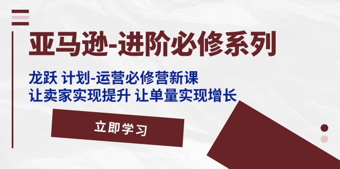 （11623期）亚马逊-进阶必修系列，龙跃 计划-运营必修营新课，让卖家实现提升 让单…| 网创圈